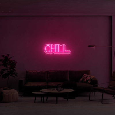 CHILL. LED Neon Sign - 20inch x 7inchPink