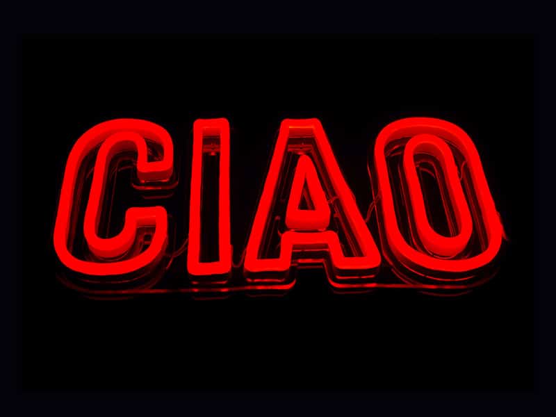 CIAO Neon Sign - White