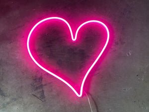 Classic Heart LED Neon Sign - Pink
