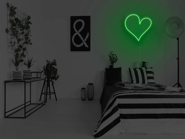 Classic Heart LED Neon Sign - Green