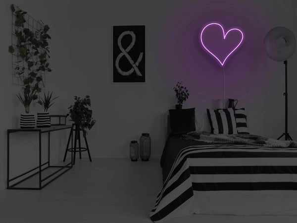 Classic Heart LED Neon Sign - Purple