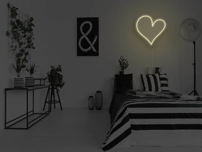 Classic Heart LED Neon Sign - Warm white
