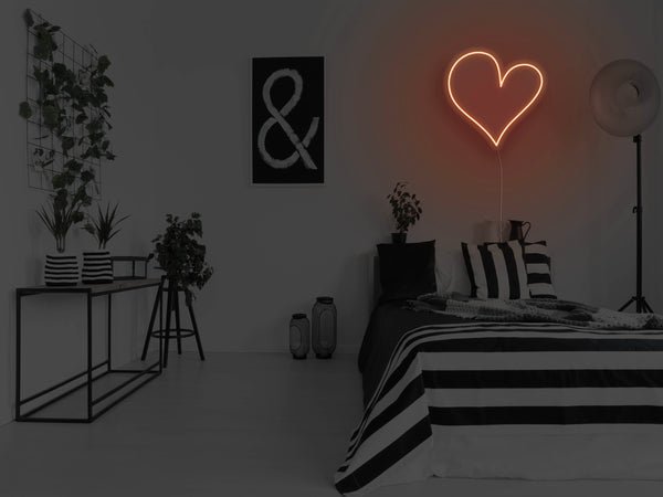 Classic Heart LED Neon Sign - Orange
