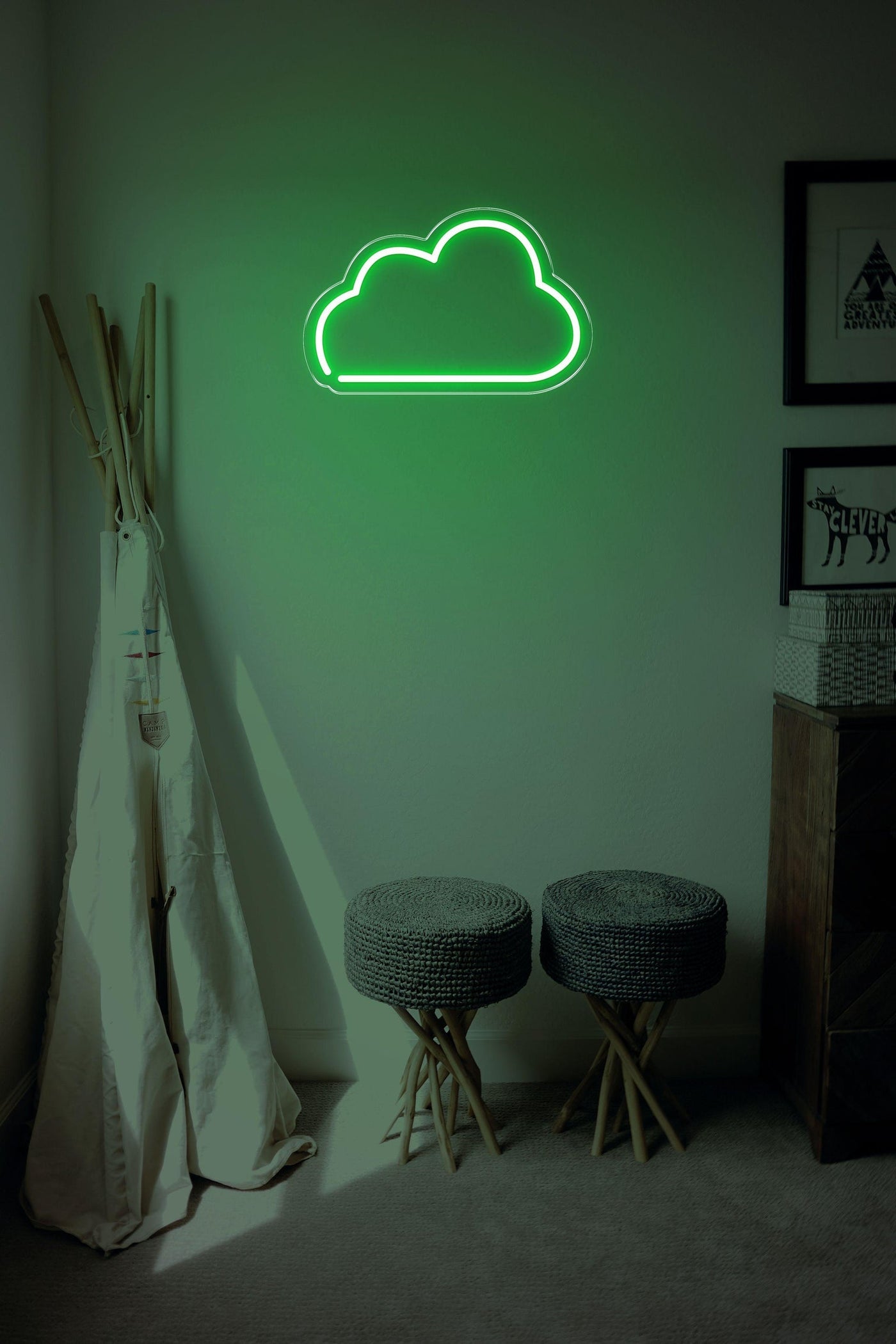 Cloud LED neon sign - 22inch x 14inchGreen