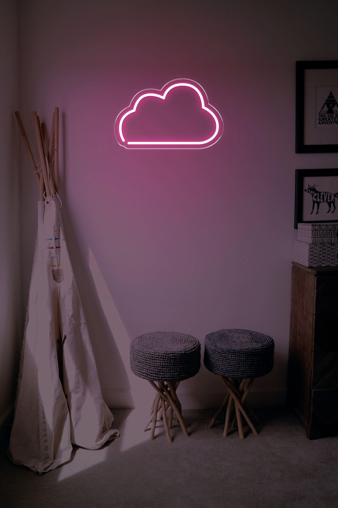 Cloud LED neon sign - 22inch x 14inchLight Pink