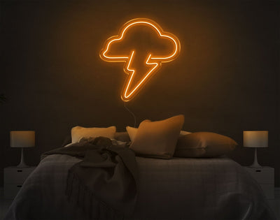 Cloud Lightning LED Neon Sign - 24inch x 24inchOrange