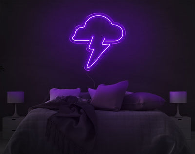 Cloud Lightning LED Neon Sign - 24inch x 24inchPurple