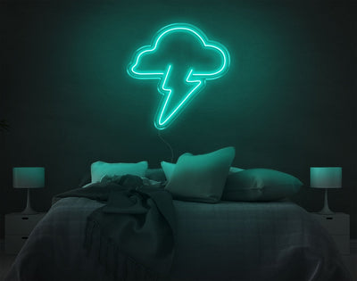 Cloud Lightning LED Neon Sign - 24inch x 24inchTurquoise