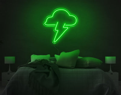 Cloud Lightning LED Neon Sign - 24inch x 24inchGreen