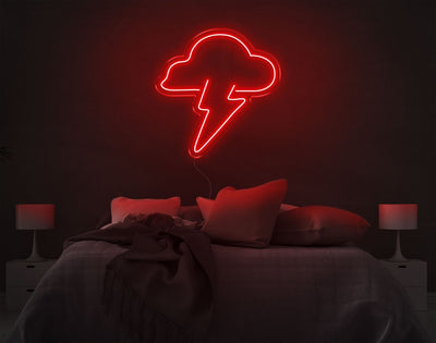 Cloud Lightning LED Neon Sign - 24inch x 24inchRed