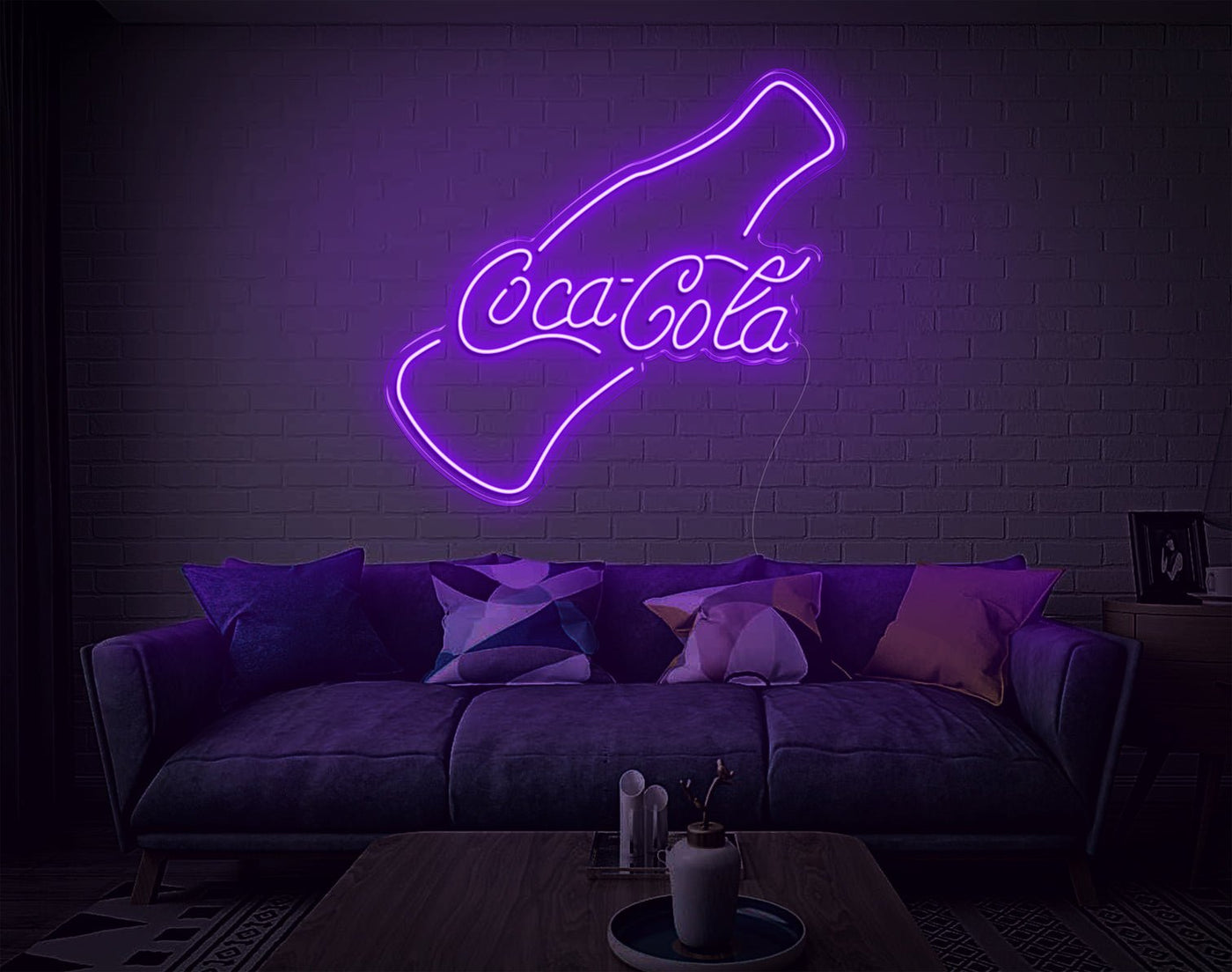 Coca-Cola V2 LED Neon Sign - 30inch x 32inchPurple