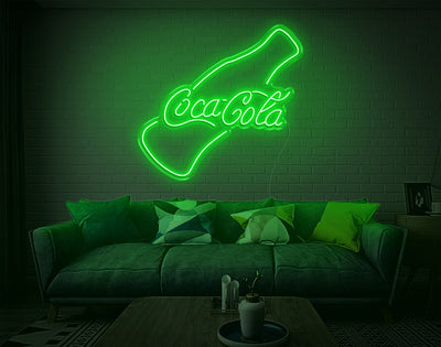 Coca-Cola V2 LED Neon Sign - 30inch x 32inchGreen