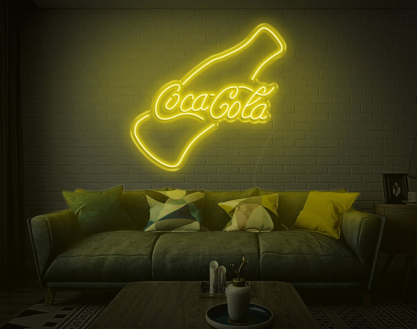 Coca-Cola V2 LED Neon Sign - 30inch x 32inchYellow