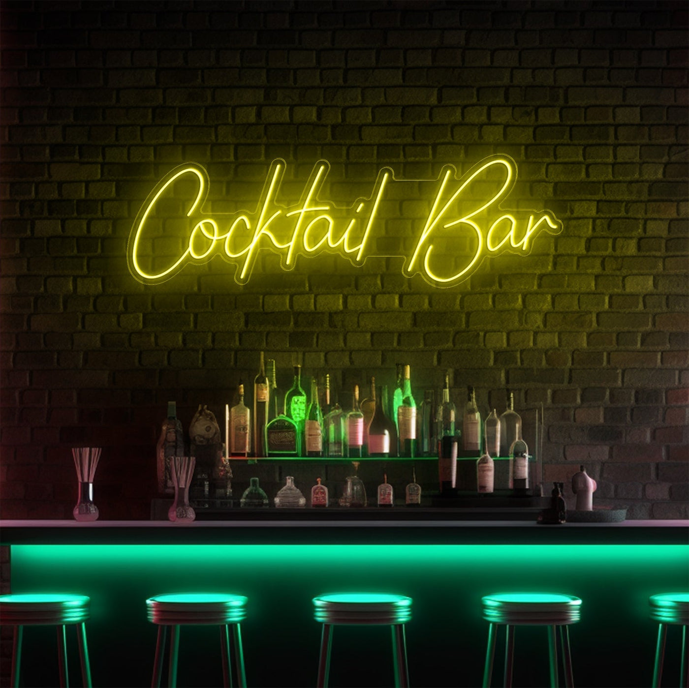 Cocktail Bar LED Neon Sign - 40 InchTurquoise
