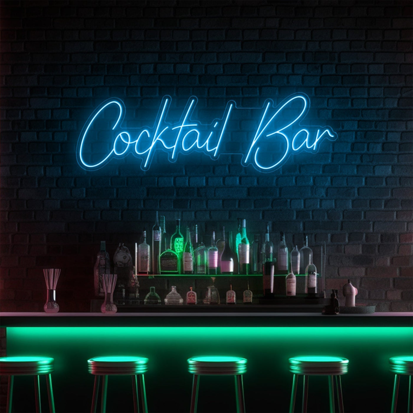 Cocktail Bar LED Neon Sign - 40 InchIce Blue
