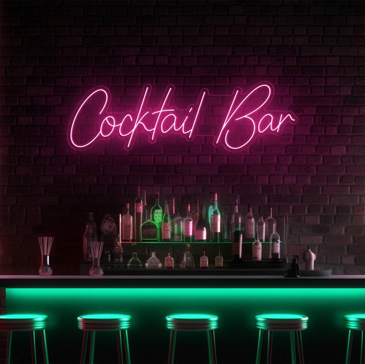 Cocktail Bar LED Neon Sign - 40 InchLight Pink