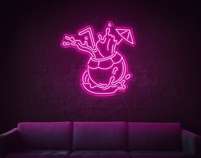 Coconut LED Neon Sign - 28inch x 28inchHot Pink