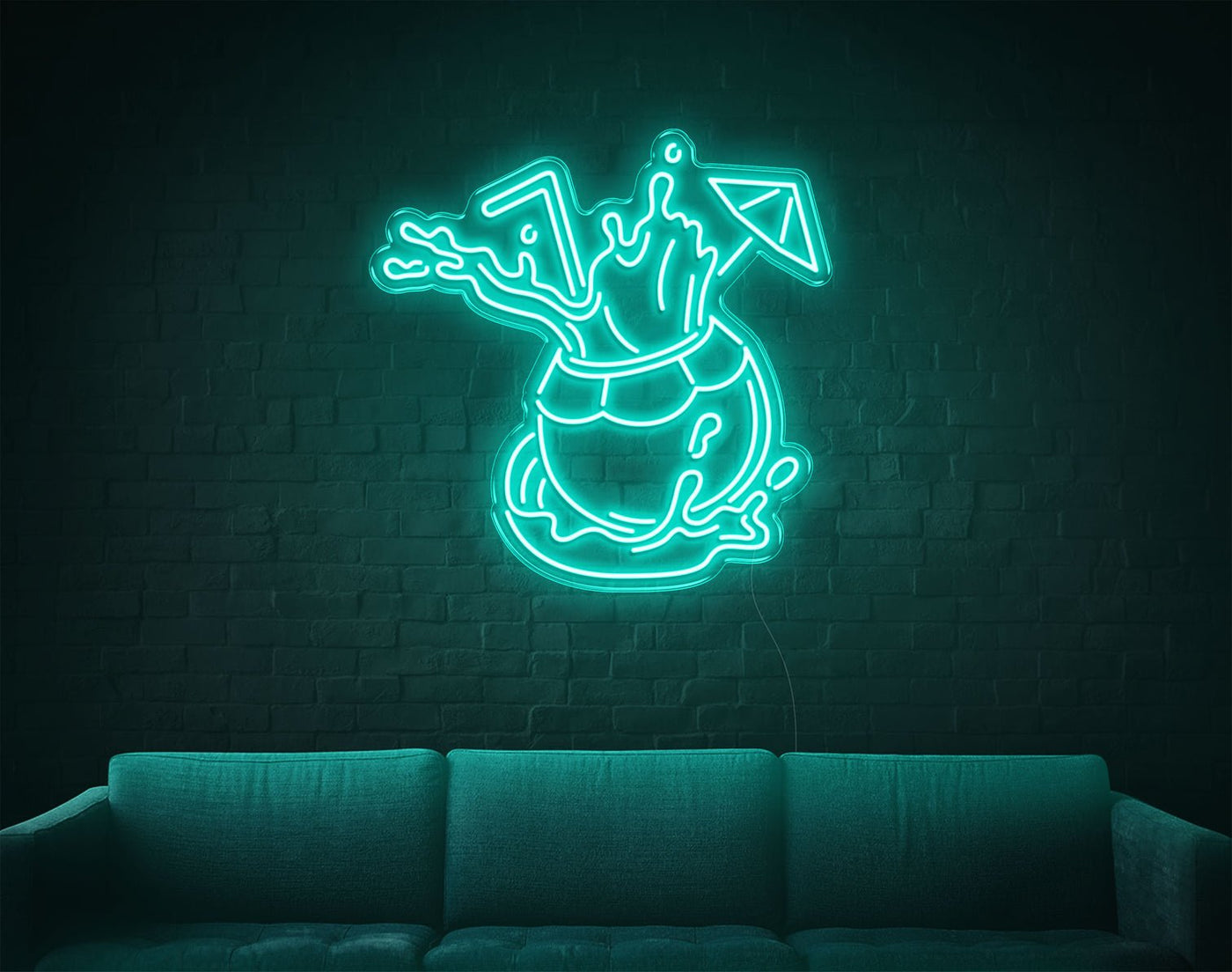 Coconut LED Neon Sign - 28inch x 28inchTurquoise