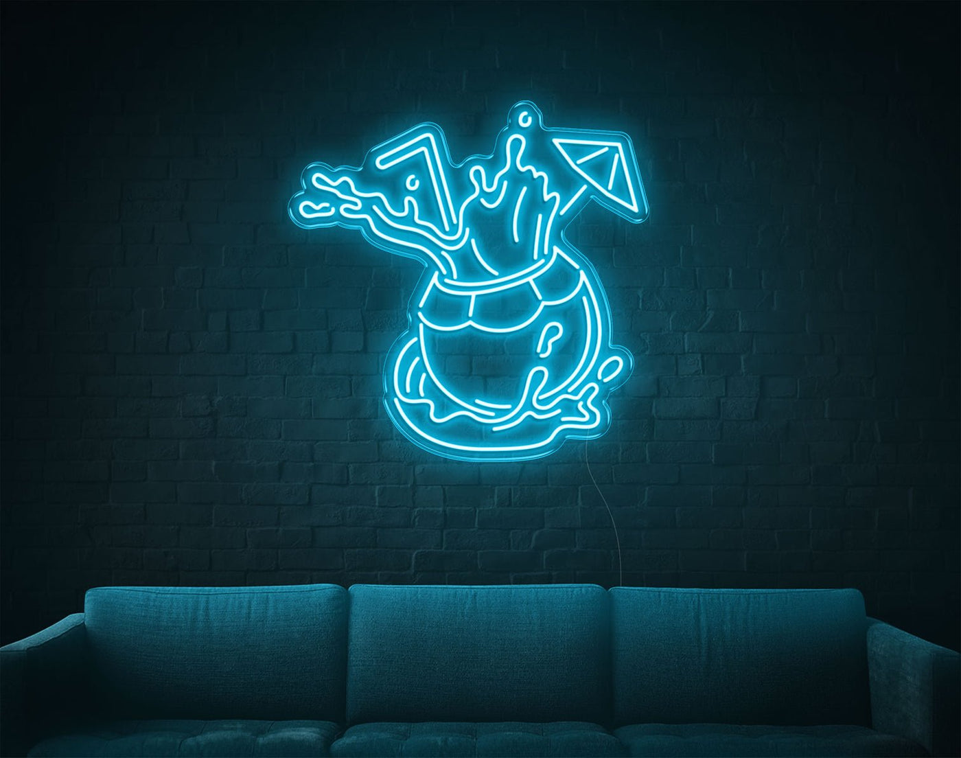 Coconut LED Neon Sign - 28inch x 28inchBlue