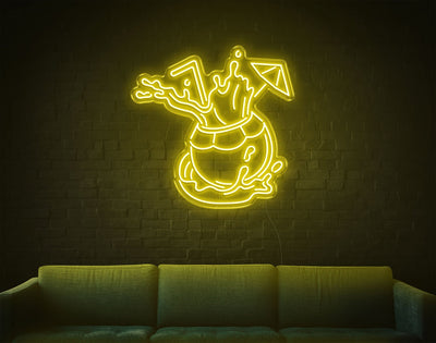 Coconut LED Neon Sign - 28inch x 28inchYellow