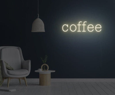 Coffee Neon Sign - White