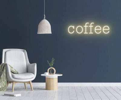 Coffee Neon Sign - White