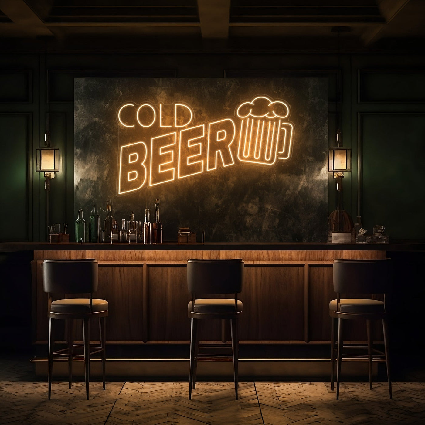 Cold Beer Bar LED Neon Sign - 30 InchWarm White