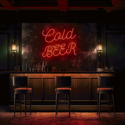 Cold Beer Cursive LED Neon Sign - 30 InchColor-Changing RGB
