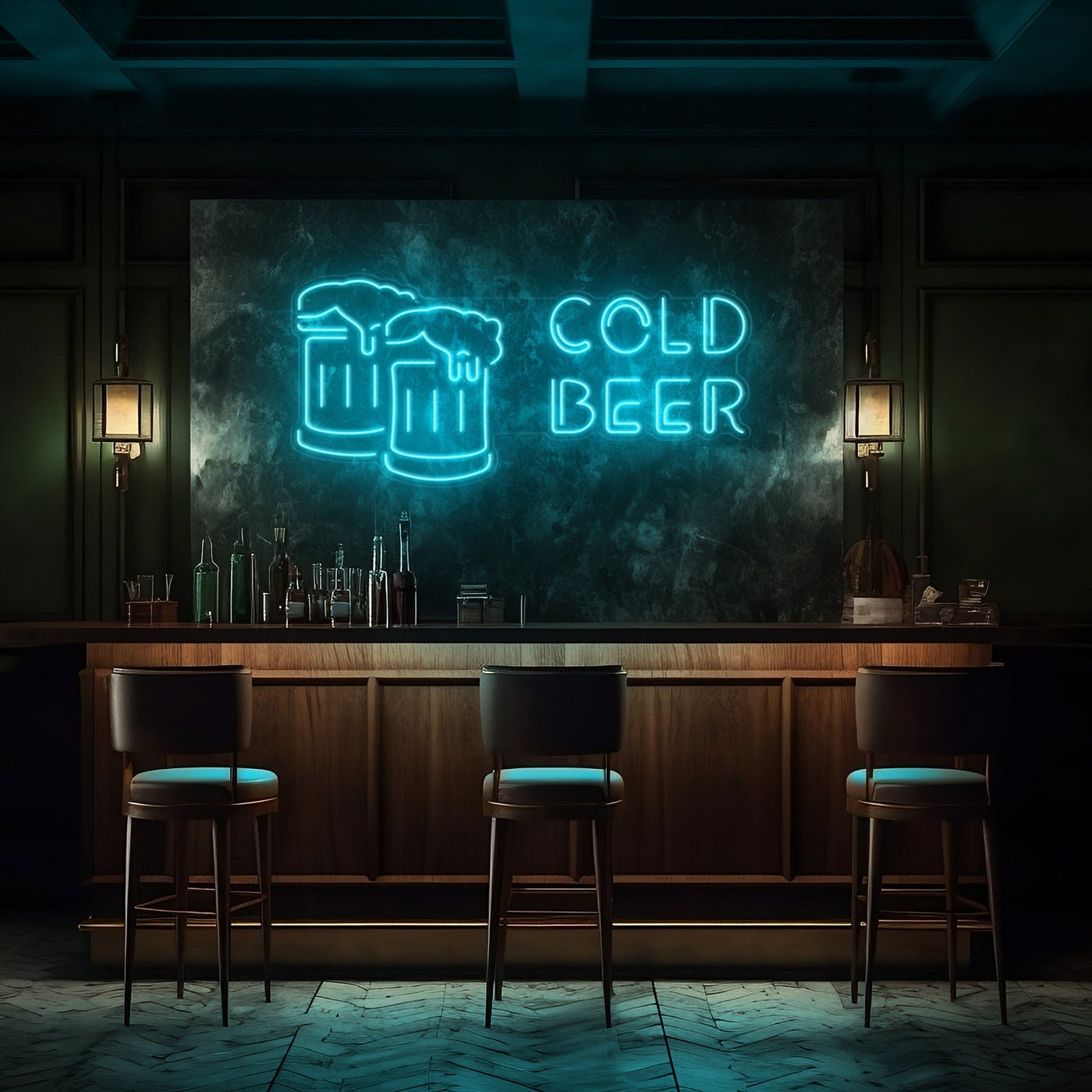 Cold Beer LED Neon Sign - 40 InchTurquoise