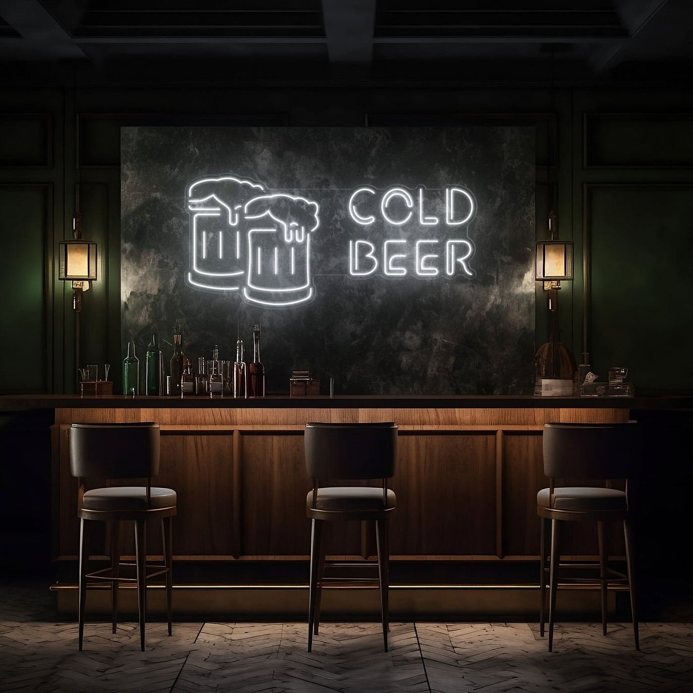 Cold Beer LED Neon Sign - 40 InchWhite