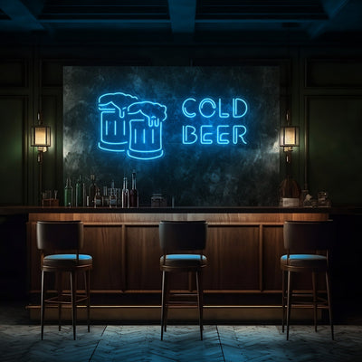 Cold Beer LED Neon Sign - 40 InchGolden Yellow