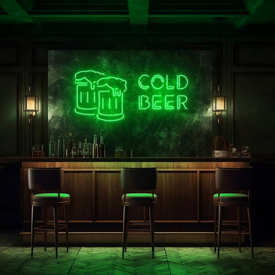 Cold Beer LED Neon Sign - 40 InchGreen