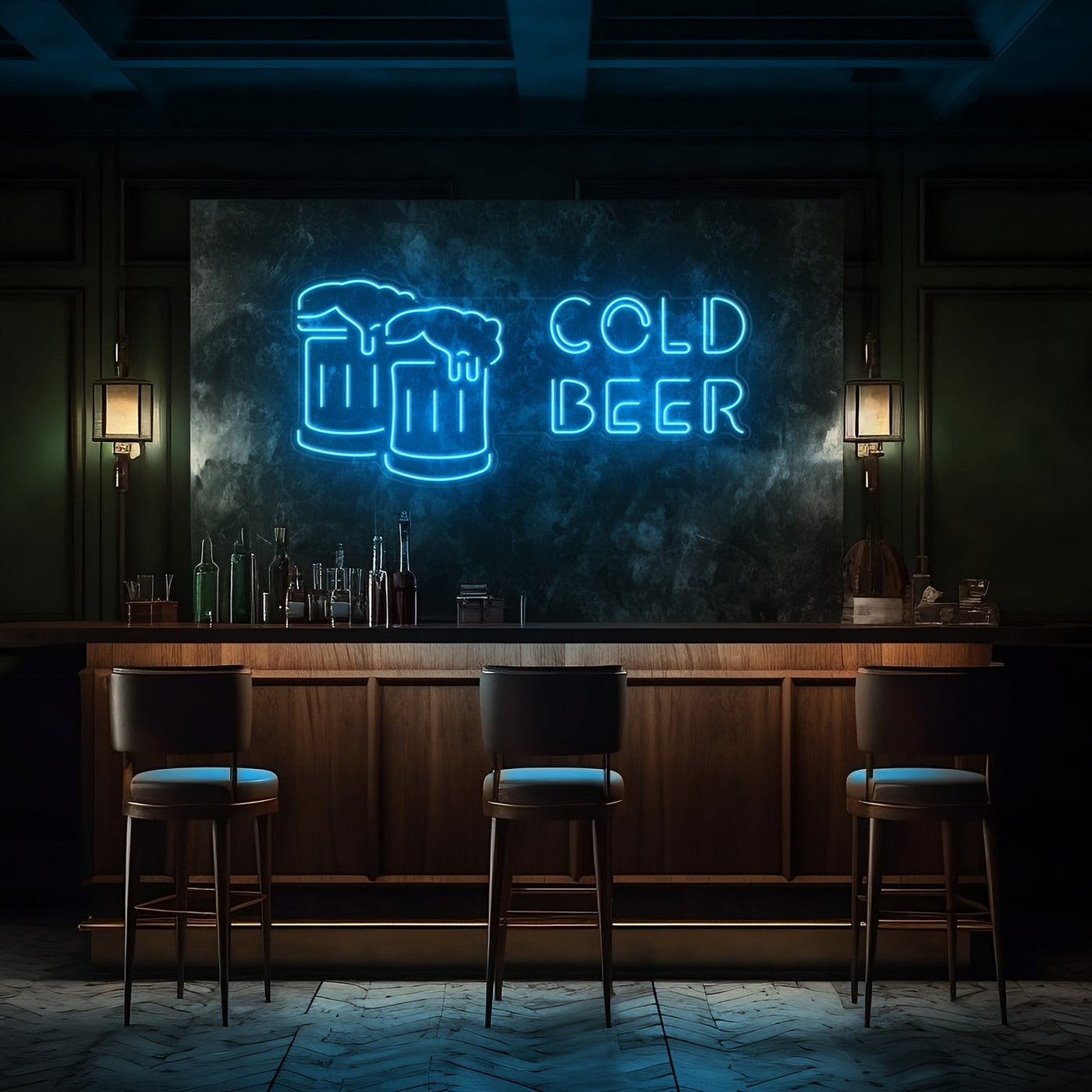 Cold Beer LED Neon Sign - 40 InchIce Blue
