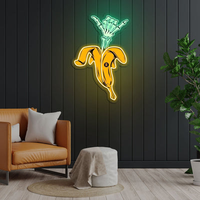 Cool Banana Neon Sign x Acrylic Artwork - 2ftLED Neon x Acrylic Print