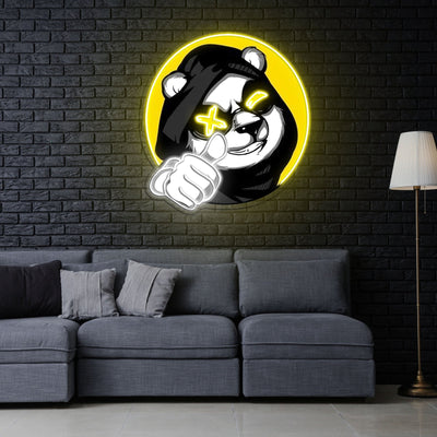 Cool Panda Neon Sign x Acrylic Artwork