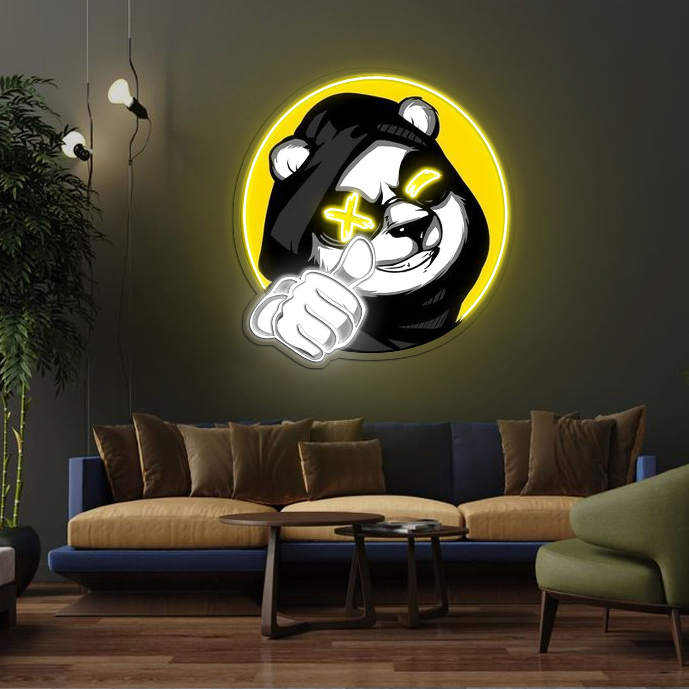 Cool Panda Neon Sign x Acrylic Artwork