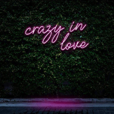 crazy in love neon sign pink