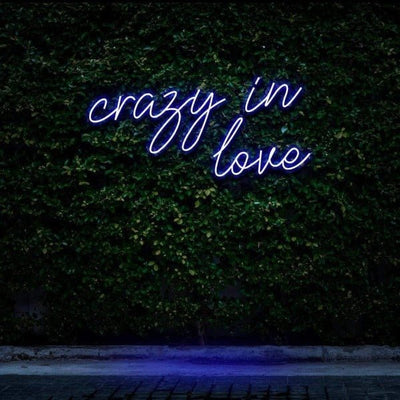 crazy in love neon sign blue