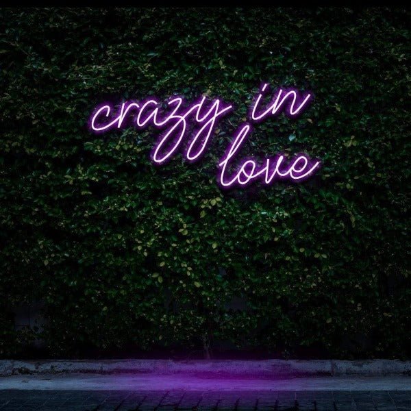 crazy in love neon sign purple