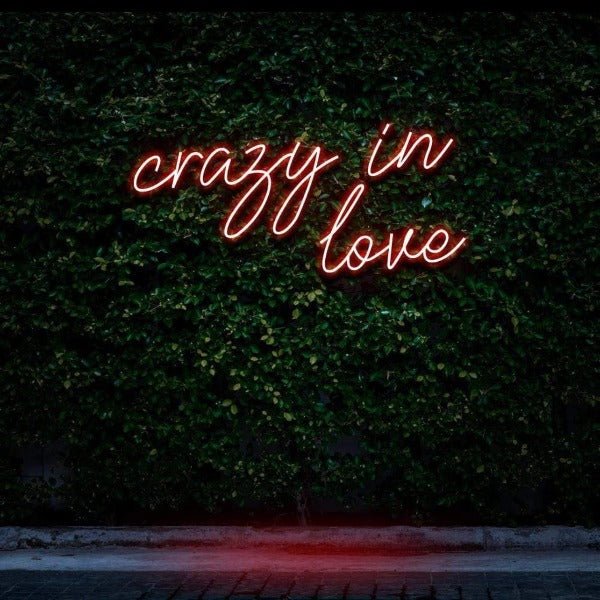 crazy in love neon sign red
