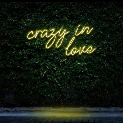 crazy in love neon sign lemon yellow