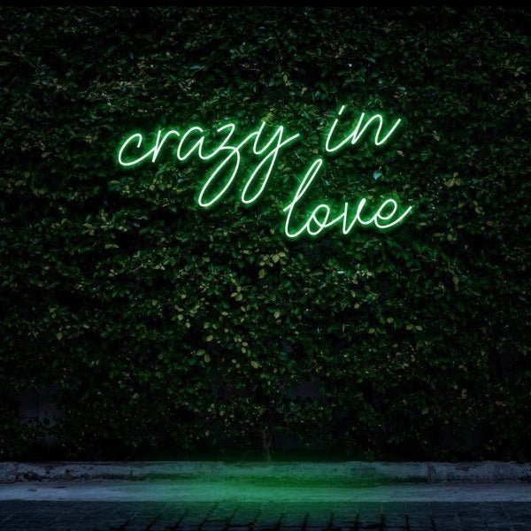 crazy in love neon sign green