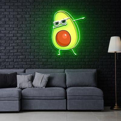 Dabbing Avocado Neon Sign x Acrylic Artwork