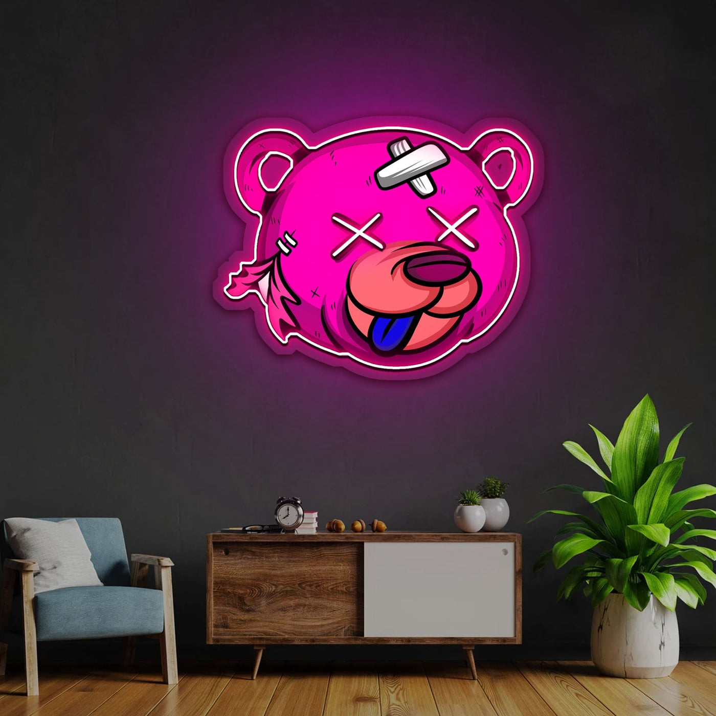 Dead Bear Cartoon Neon Sign x Acrylic Artwork