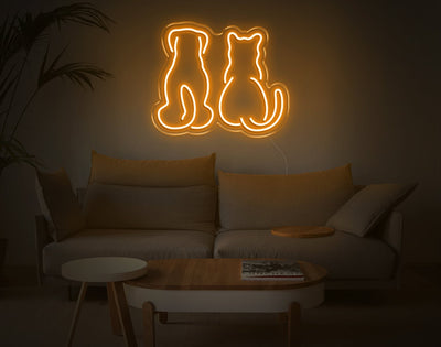 Dog And Cat V1 LED Neon Sign