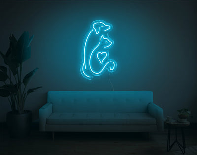 Dog And Cat V2 LED Neon Sign