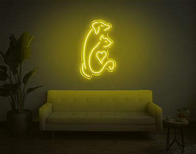 Dog And Cat V2 LED Neon Sign