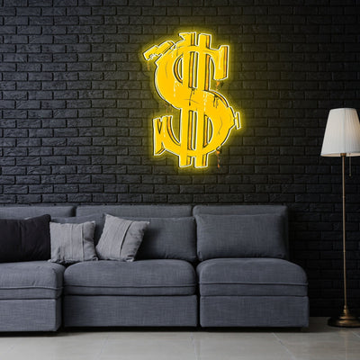 Dollar sign graffti Neon Sign x Acrylic Artwork