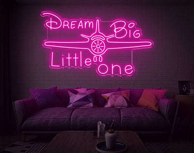 Dream Big Little One LED Neon Sign - 24inch x 42inchHot Pink