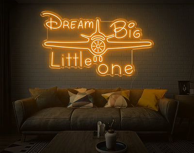 Dream Big Little One LED Neon Sign - 24inch x 42inchOrange